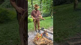 Making a teapot base in nature #bushcaft #survival #forest #camping #wood #طبیعتگردی #جنگل #آموزش