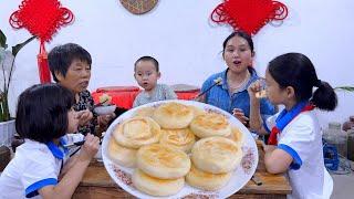 3 kids love it!Mom made sweet potato glutinous rice cakes,simple and delicious!