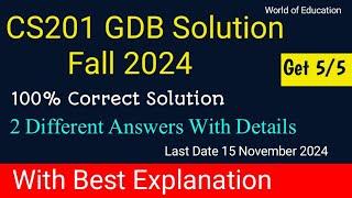 cs201 gdb solution fall 2024| cs201 gdb solution 2024 | cs201 gdb solution| world Of Education