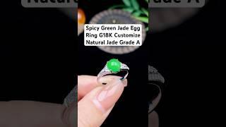 Spicy Green Jade Egg Ring Customize #jewellery #earrings #ring #amethyst #turquoise #sapphire #pearl