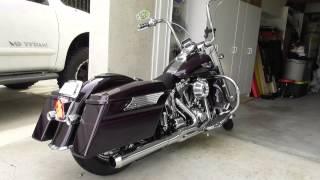 Harley Softail bagger with Bassani Road Rage and S&S 583 cams