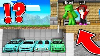 JJ and Mikey Found SUPER CARS Under the House in Minecraft (Maizen)