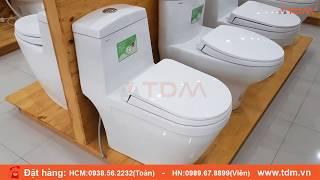 TDM.VN | Review bồn cầu Viglacera 1 khối V35 nắp đóng êm V86 - Bàn cầu 1 khối V 35