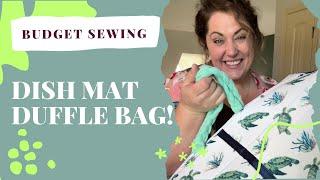 Dish drying mat… duffle bag?? @dollartree #sewing #crafts