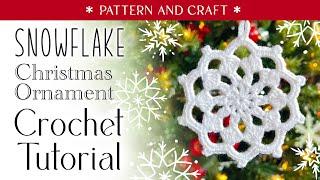 10 Point Crochet Snowflake Christmas Ornament Tutorial with Pattern Chart