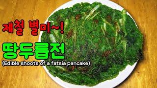 [두릅전]지금이 제철이다!(땅두릅전/두릅요리)[Korean Food-Edible shoots of a fatsia pancake]