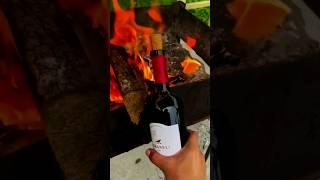 Amazing Wine Opening Technique With Fire #wineopen #garagemandu #homebar #wine #winebottle