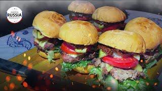 After Russian moonshine, I wanted an American cheeseburger! Super recipe!