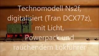 Ns2f in H0f von Technomodell, digitalisiert, mit Licht, Powerpack und rauchendem Lokführer