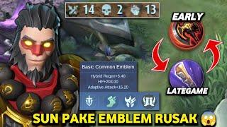 SUN COMMON EMBLEM DAMAGE SAKIT, HP TEBAL, MANA REGEN DERAS - MOBILE LEGENDS