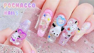 sub) Pochacco nails/ Unboxing nail materials / Sanrio nails / Kitsch nails / nail art / self nails