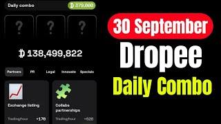 Dropee Daily Combo 30 September | Dropee Daily Combo Today