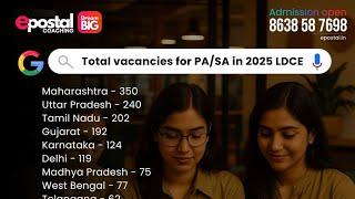 PA/SA 2025 Departmental exam | State Wise Vacancy List