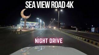 Sea View Road | Karachi Street View | DHA Karachi | Night Drive 4k