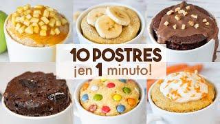 10 POSTRES en TAZA en 1 MINUTO ️ | en MICROONDAS