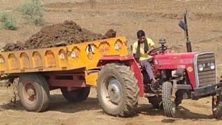 Massey 241Di tractor stund in mud heavy tractor amazing tractor videoTractor trolley loading vid....