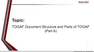 TOGAF Document Structure and Parts of TOGAF (Part A)