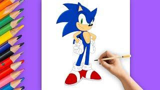 How to draw SONIC step by step