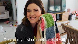 Designing my first crochet blanket pattern! (a crafty vlog)