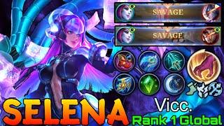 2x SAVAGE Selena Deadly Jungler - Top 1 Global Selena by Vicc. - Mobile Legends