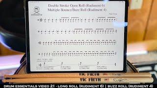 Drum Essentials Video 21 - Long Roll (Rudiment 6) , Buzz Roll (Rudiment 4) | NickCostaMusic.com