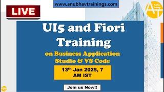 SAP UI5 and Fiori Training on VS Code | Live batch starts 13th Jan 2025