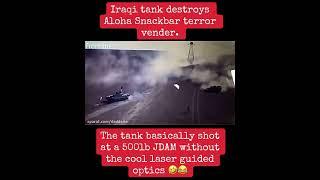 Tank destroys Aloha Snackbar terror vendor. ‼️(video meant for entertainment, not accuracy‼️)