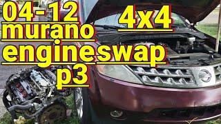 how to remove the engine 2004 2012 nissan murano maxima altima AWD 3.5 engine replacement swap part3