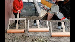 Diy Lawn Roller   No welding and Cheap fast and easy to complete but very ugly wife opinion