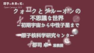 東京大学理学部オープンキャンパス2023 講演「クォークとグルーオンの不思議な世界～初期宇宙から中性子星まで」郡司卓准教授