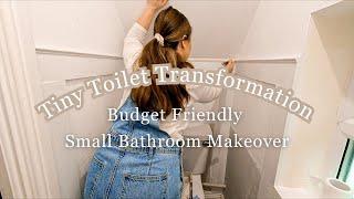 Luxury DIY Under-Stairs Toilet Makeover | Budget-Friendly Small Bathroom with Wall Panelling