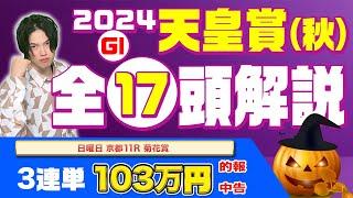 【2024天皇賞秋】菊花賞3連単19390円的中！G1・3連勝中のkotaが混戦の天皇賞秋も17頭完全解説！！