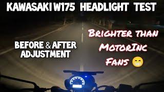 Kawasaki W175 HEADLIGHT REVIEW | Brighter than MotorInc Fans 