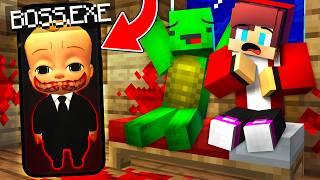 Why The BOSS BABY.EXE Called JJ and Mikey At 3:00 AM in Minecraft - It's Maizen Challenge!