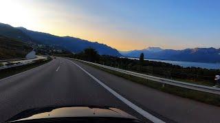 Autofahrt von Châtel-St-Denis nach Montreux (Le Pertit Süd) | Region Genfersee