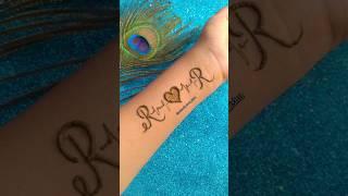 R️R couple letter mehndi tattoo  #youtubeshorts #shorts #henna