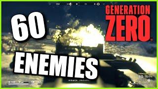 GENERATION ZERO Gameplay - Huge Battle Fight - 60 Enemies my Pet pulled!