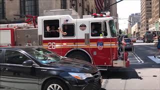 FDNY ENGINE 26 MEMBER GIVE ME, THEMAJESTIRIUM1, A SHOUTOUT WHILE GOING BACK TO QUARTERS, MANHATTAN.