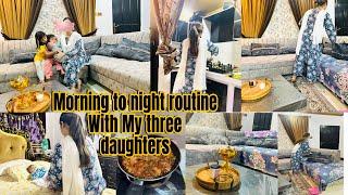 Pakistani Mom with newborn- & Three Daughters 9am to 6pm Routine-how i spend my Day with 3 kids