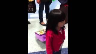 Cute little girl at the airport