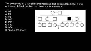 Pedigree chart and probability calculations