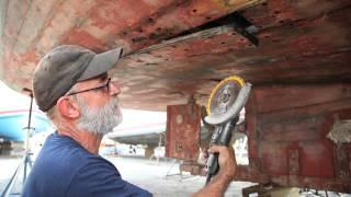 Wooden Boat Building - scarfing boat planks with a chainsaw and custom saw