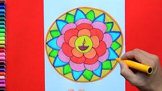 How to draw a Rangoli Design Pattern