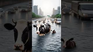 man rescue a drowning cow and calf #cow #cowcalf #cowlover #helptheanimals #drowning #rescueanimals