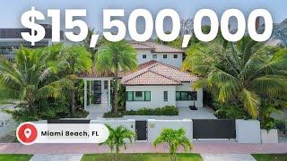 Touring an Impressive $15.5M Miami Beach Waterfront Villa!