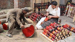 Wooden Furniture Manufacturing Process In Old Factory | Red Wood Turning Skills