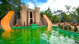 I Spent 299Days Building 1Million Dollar Villa House with Water Slide into Underground Swimming Pool