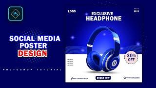 Social Media Poster Design {HEADPHONE} photoshop tutorial