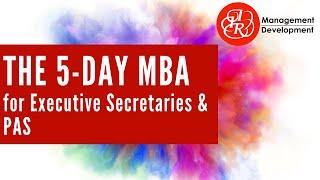 The IIRMD 5-Day Mini 'MBA' for PAs and Executive Secretaries training course