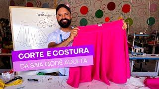 CORTE E COSTURA DA SAÍA GODÊ ADULTA️#moldesderoupas#costurasemmodelagem#dicasincriveis#dicas